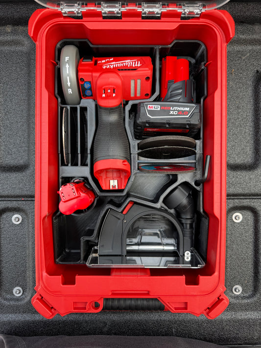 Rack Rig Packout Insert for M12 Fuel 3" Compact Cut-Off Tool (2522) - Milwaukee Compact Organizer