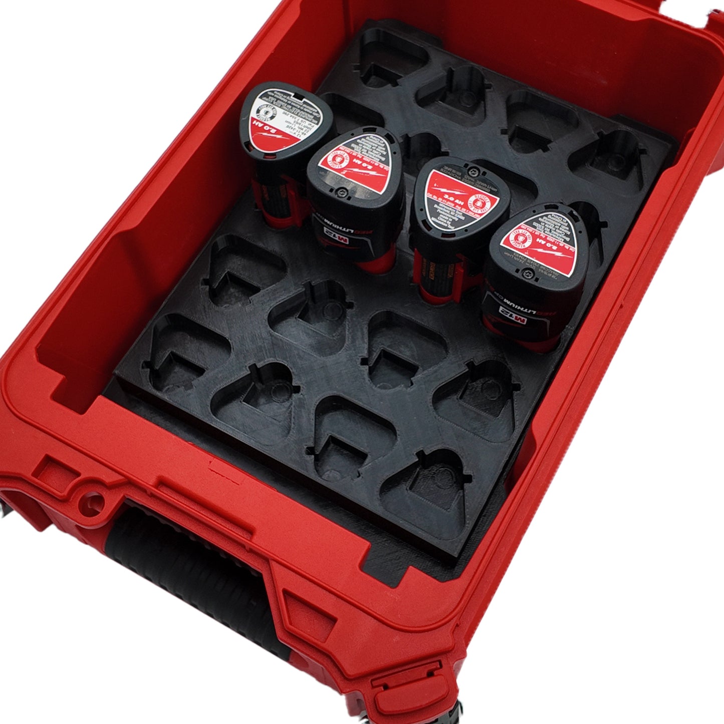 Rack Rig Packout Insert for Milwaukee M12 Batteries - Milwaukee Compact Packout Organizer
