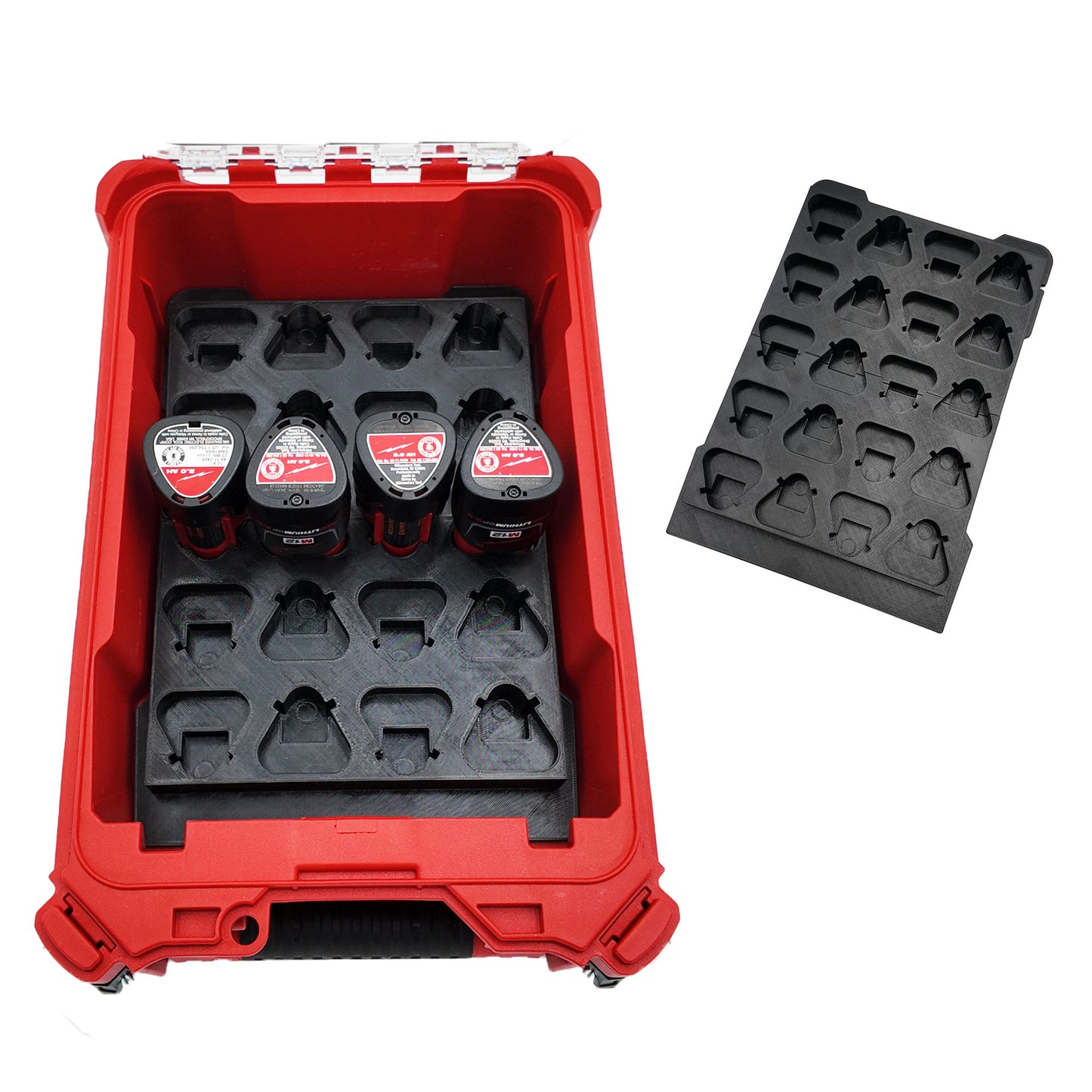 Rack Rig Packout Insert for Milwaukee M12 Batteries - Milwaukee Compact Packout Organizer