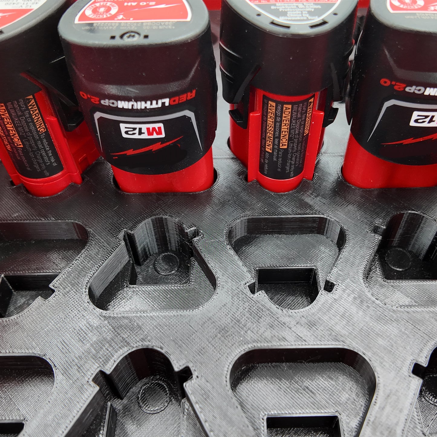 Rack Rig Packout Insert for Milwaukee M12 Batteries - Milwaukee Compact Packout Organizer