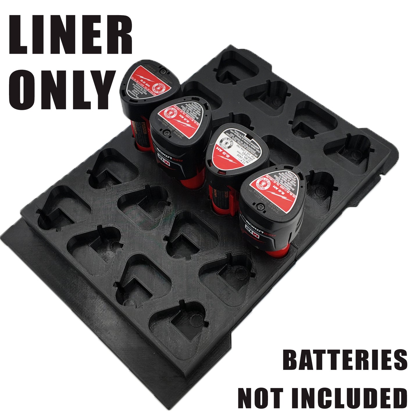 Rack Rig Packout Insert for Milwaukee M12 Batteries - Milwaukee Compact Packout Organizer