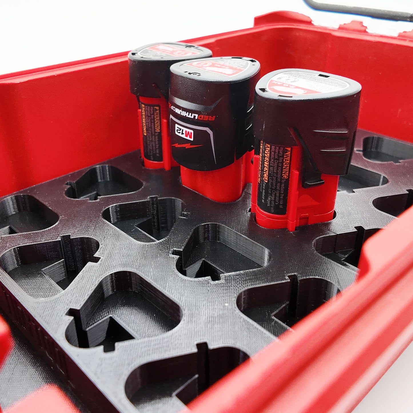 Rack Rig Packout Insert for Milwaukee M12 Batteries - Milwaukee Compact Packout Organizer