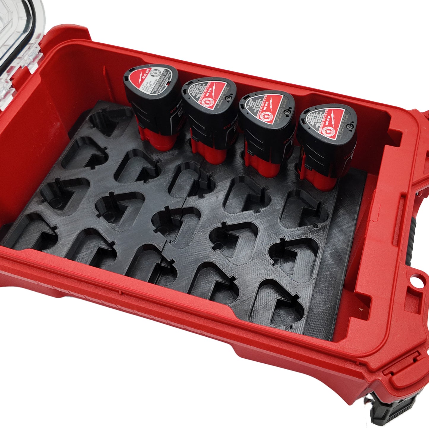 Rack Rig Packout Insert for Milwaukee M12 Batteries - Milwaukee Compact Packout Organizer