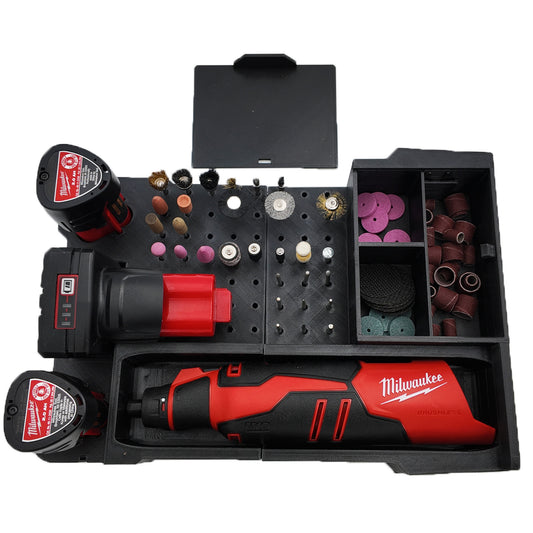 Rack Rig Packout Insert for Milwaukee M12 Rotary Tool (2460 & 2525) - Milwaukee Compact Packout Organizer