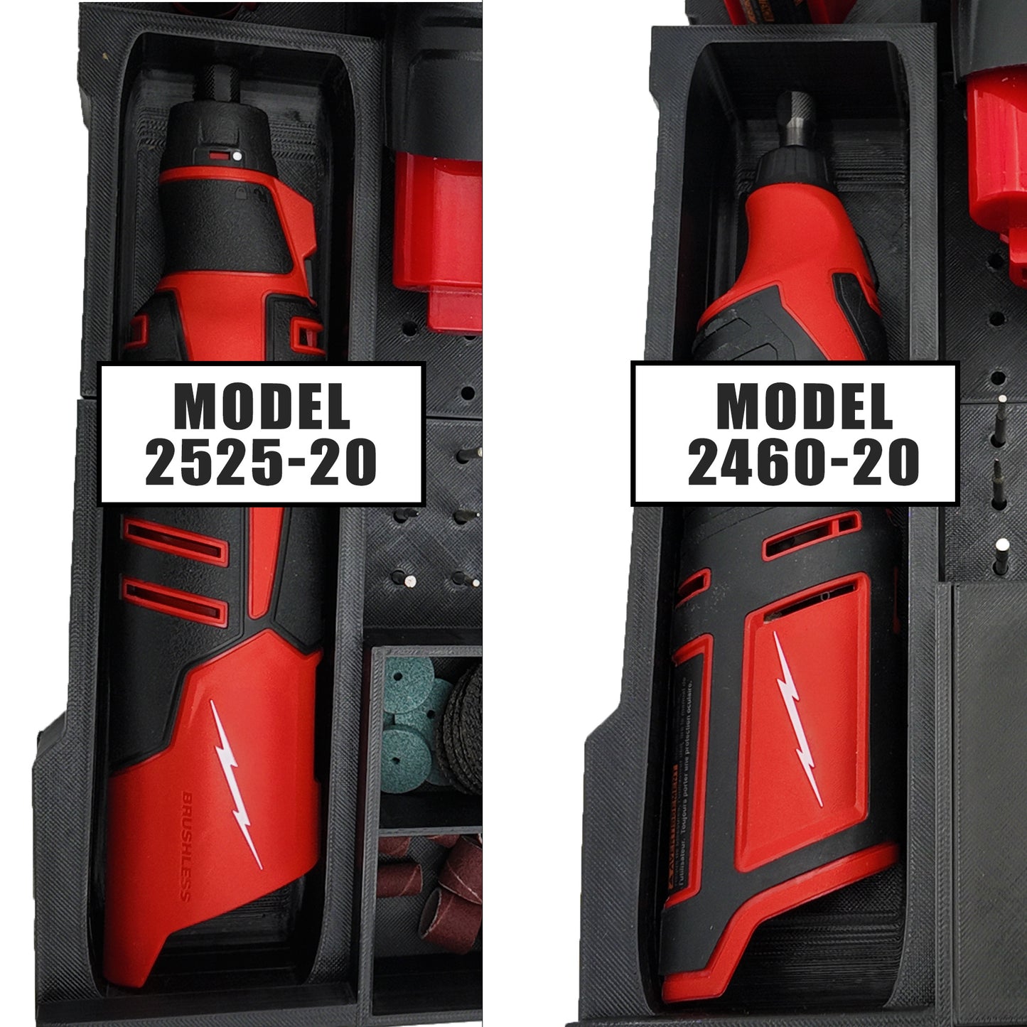 Rack Rig Packout Insert for Milwaukee M12 Rotary Tool (2460 & 2525) - Milwaukee Compact Packout Organizer