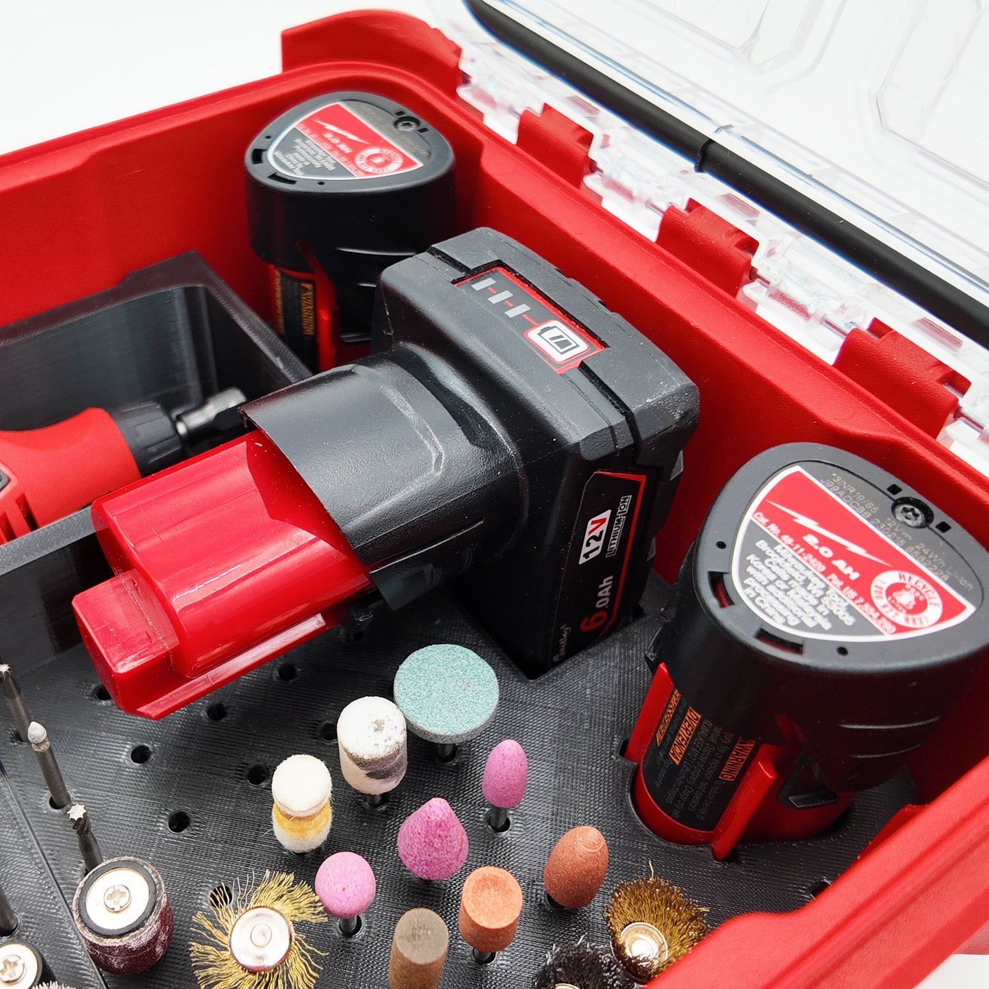 Rack Rig Packout Insert for Milwaukee M12 Rotary Tool (2460 & 2525) - Milwaukee Compact Packout Organizer