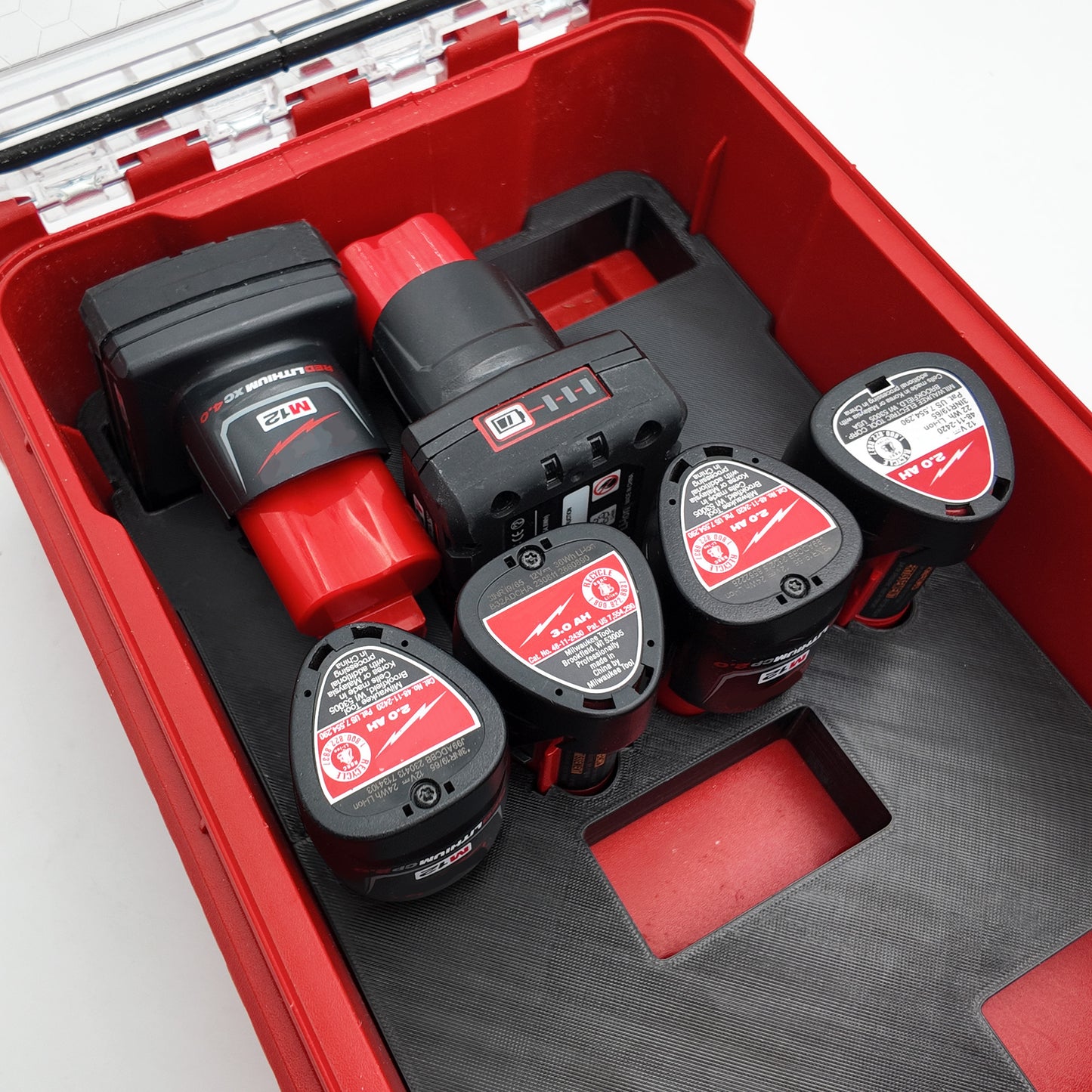 Rack Rig Packout Insert for Milwaukee M12 Batteries - Milwaukee Packout Organizer