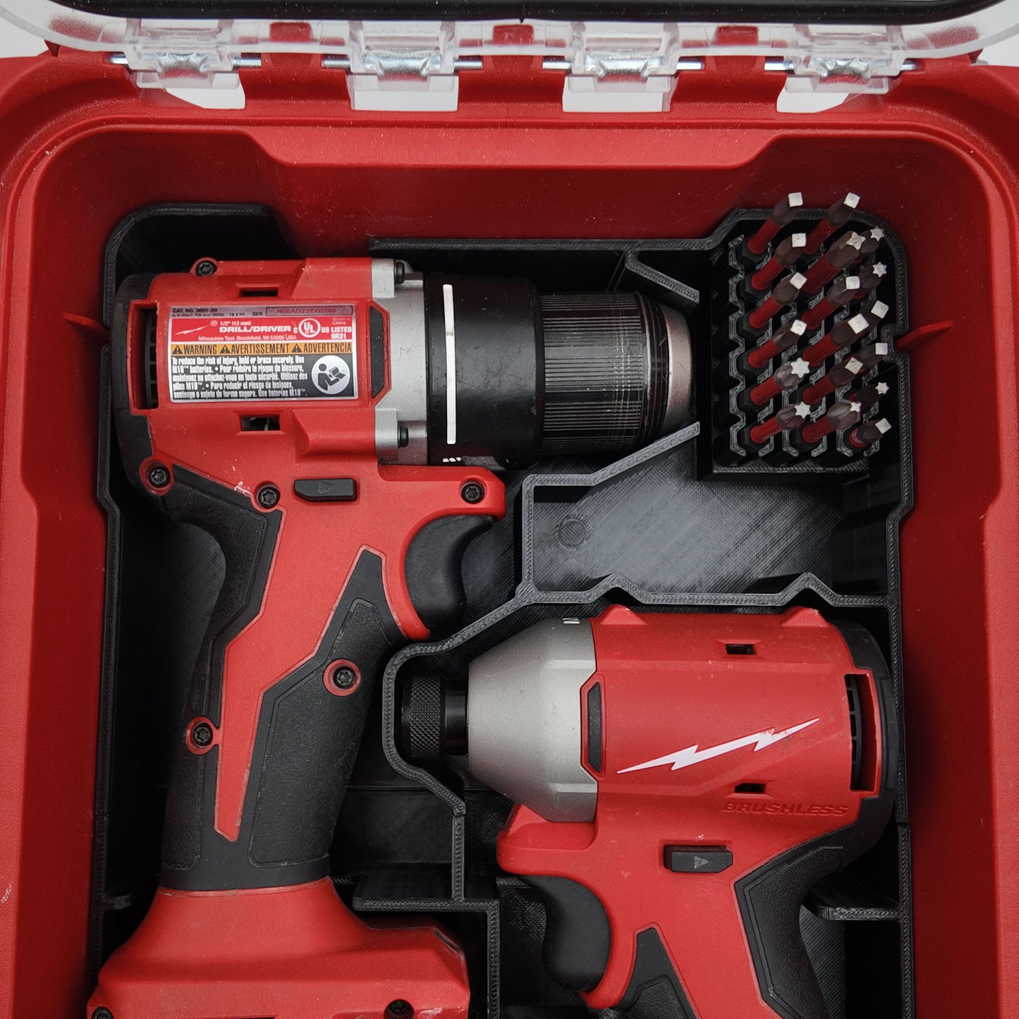 Rack Rig Packout Insert for Milwaukee M18 Drill Driver and Impact - Milwaukee Packout Organizer