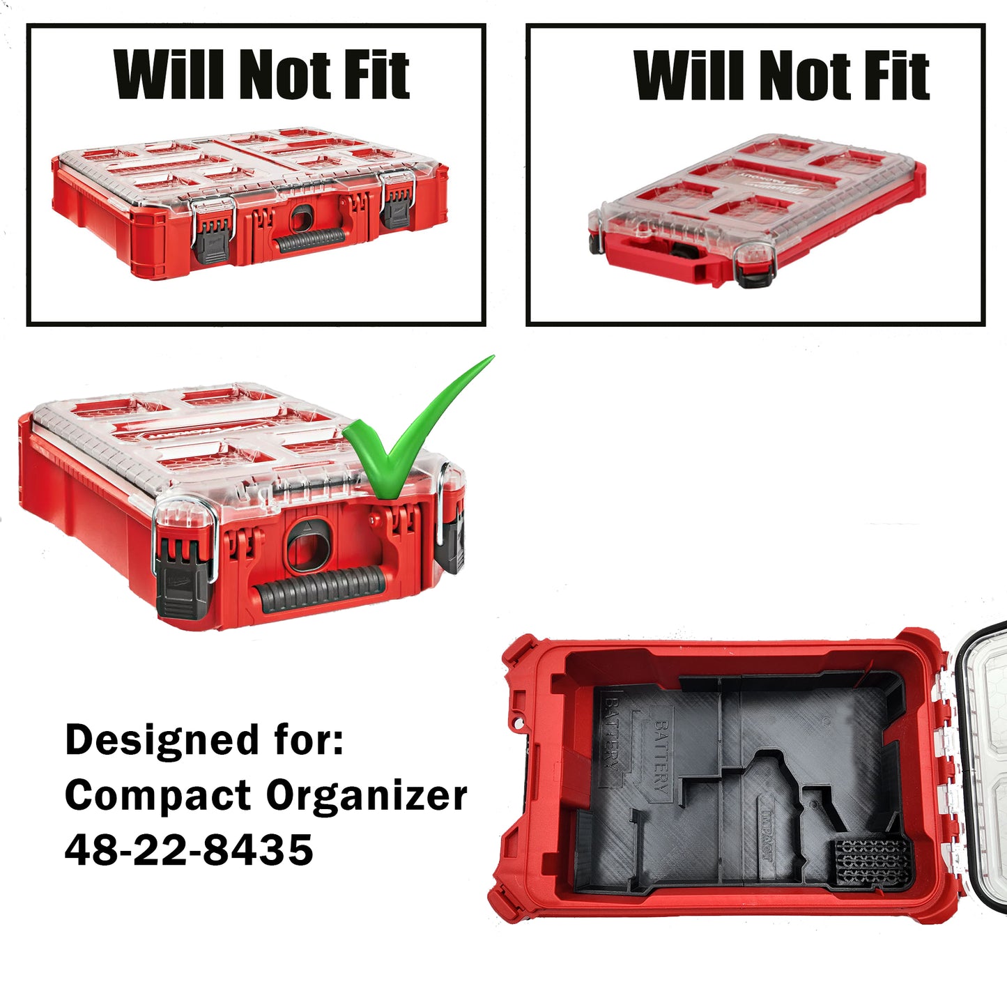 Rack Rig Packout Insert for Milwaukee M18 Drill Driver and Impact - Milwaukee Packout Organizer