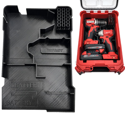 Rack Rig Packout Insert for Milwaukee M18 Drill Driver and Impact - Milwaukee Packout Organizer